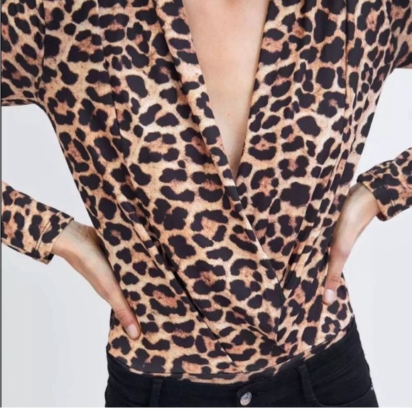 Zara limited edition animal print bodysuit top - Picture 5 of 8